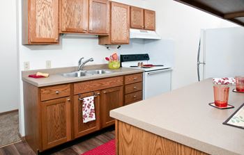 Ample Kitchen Counter-Top & Cabinet Space